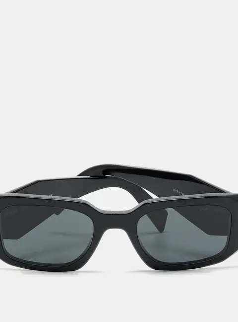 Prada Black SPR 17W Symbole Rectangle Sunglasses