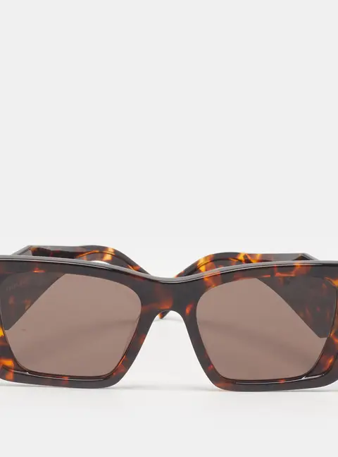 Prada Tortoise Brown SPR 08Y Symbole Cat Eye Sunglasses