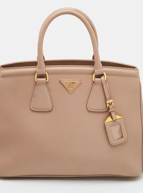 Prada Parabole Beige Saffiano Lux Leather Tote
