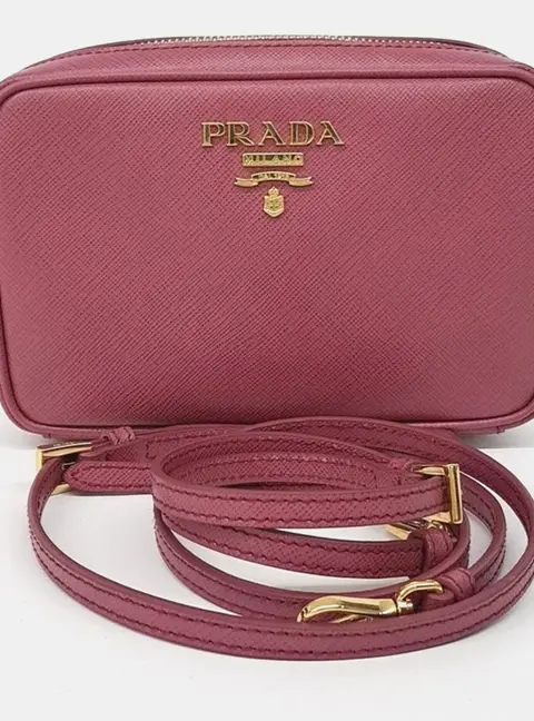 Prada Pink Saffiano Mini Crossbody Bag