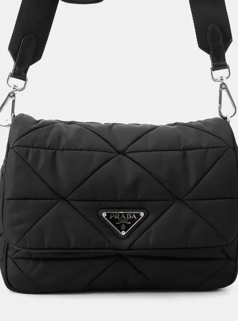 Prada Padded Shoulder Bag Black Nylon