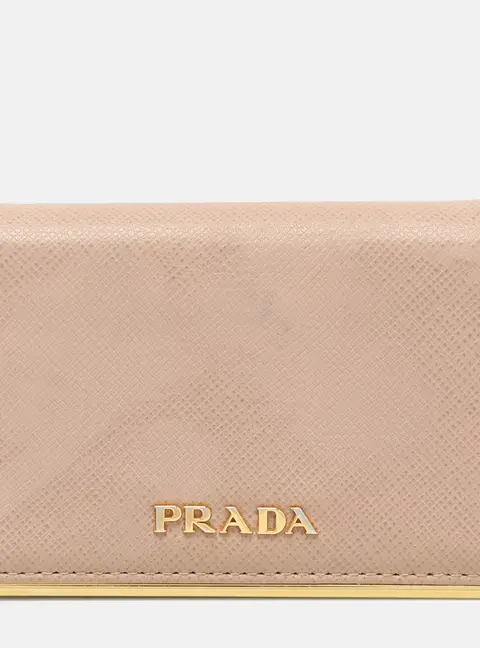 Prada Beige Leather Coin Purse