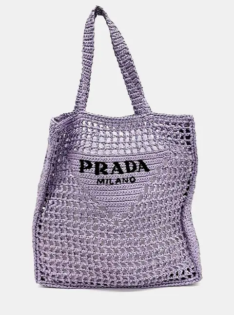 Prada Purple Raffia raffia shoulder bag
