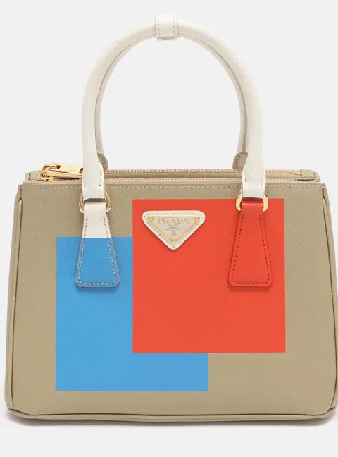 Prada Multicolor Saffiano Print Leather Small Double Zip Tote