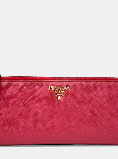 Prada Saffiano Long Wallet Pink Saffiano Leather Wallet