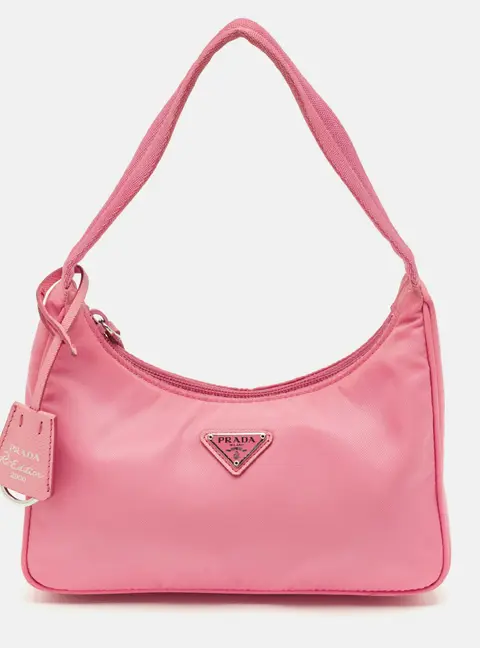 Prada Re-Edition 2000 Pink Nylon Shoulder Bag