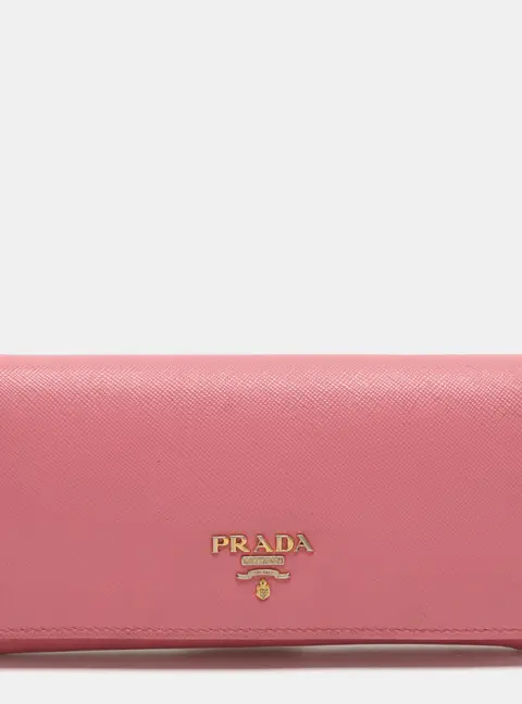 Prada Pink Saffiano Leather Wallets
