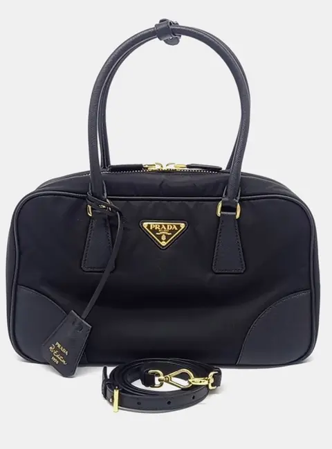 Prada Re-Edition 1978 Black Re-Nylon Leather Satchel Bag