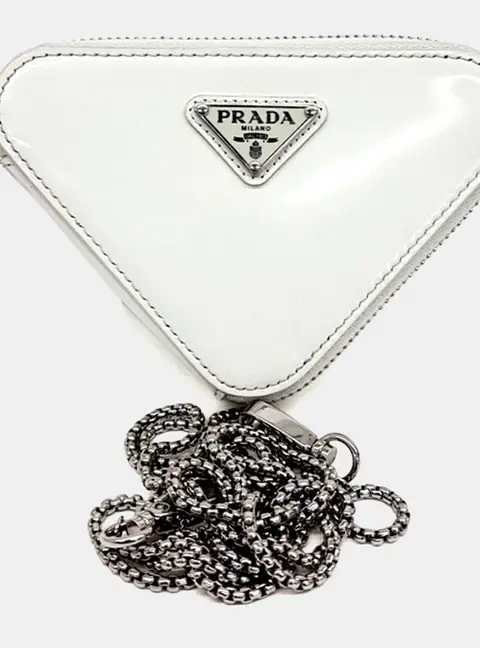 Prada Triangle Mini Chain Crossbody Bag