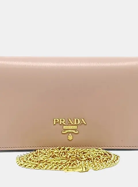 Prada Chain Mini Pink Saffiano Leather Crossbody Bag