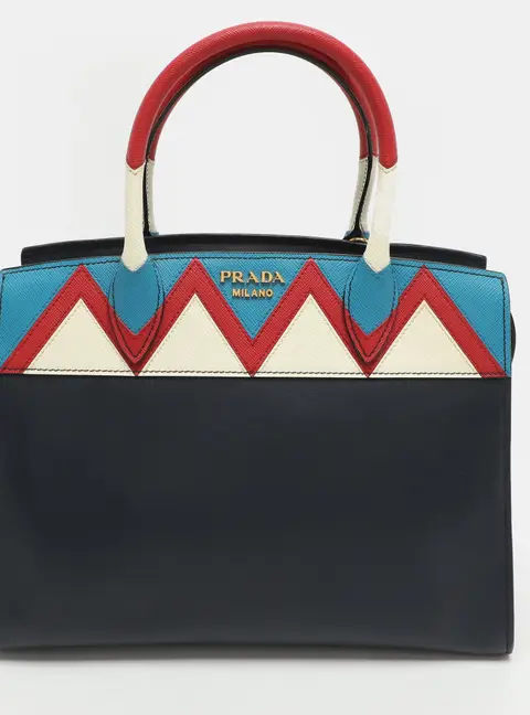 Prada Esplanade Medium Multicolor City Calf Leather Satchel