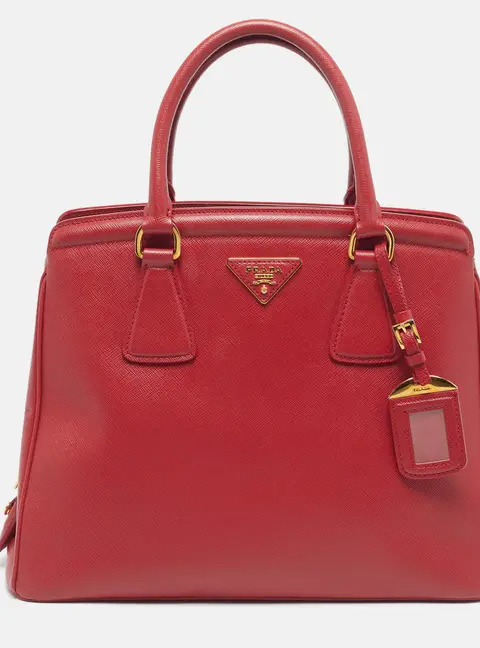 Prada Parabole Red Saffiano Lux Leather Tote