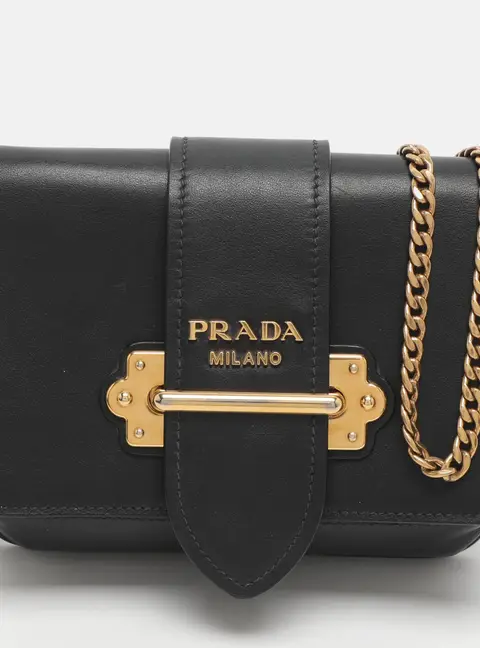 Prada Cahier Black Leather Belt Bag