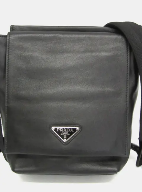 Prada Black Leather Shoulder Bag