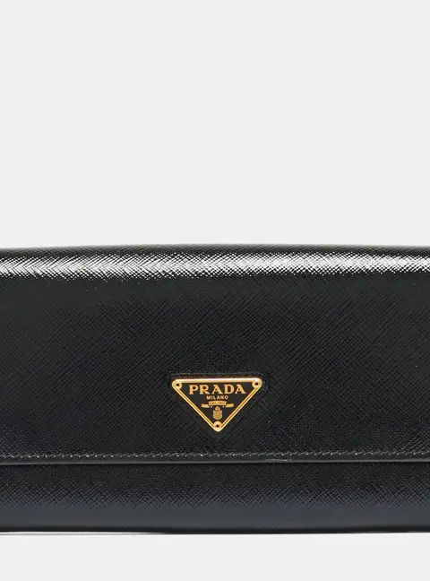 Prada Black Patent Leather Wallet