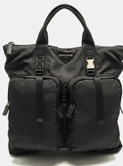 Prada Black Multiple Pocket Nylon Convertible Backpack