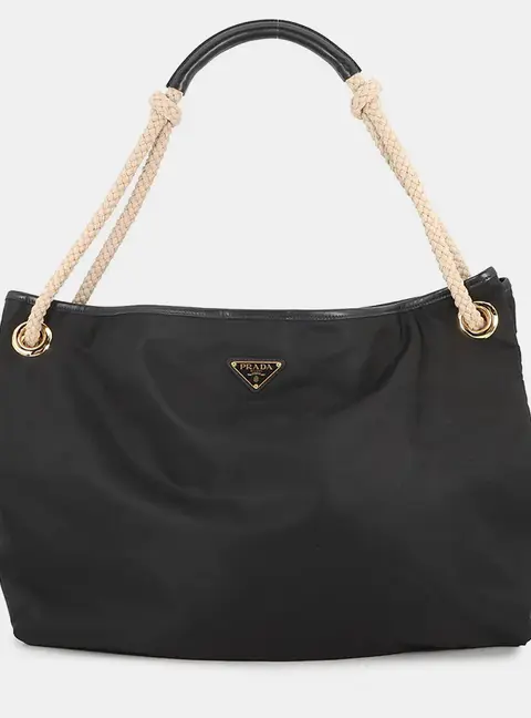 Prada Re-Nylon Mariner Large Black Nylon Tote Bag