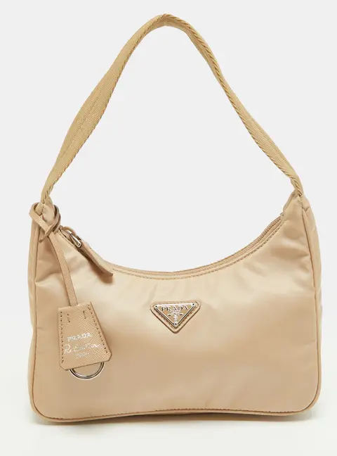 Prada Re-Edition 2000 Beige Nylon Hobo