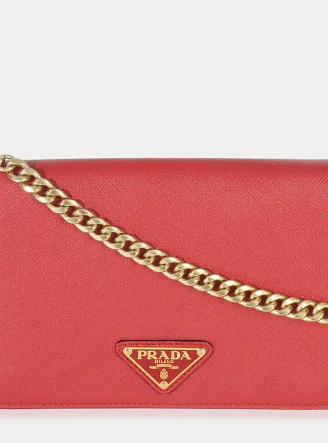 Prada Saffiano Mini Red Saffiano Leather Crossbody Bag