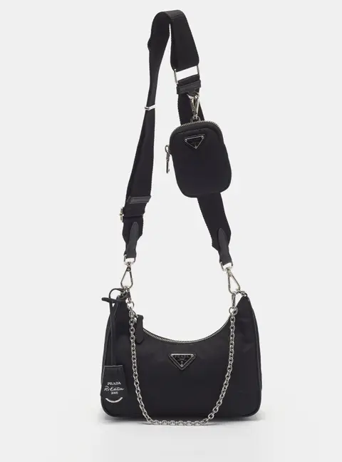 Prada Re-Edition 2005 Black Nylon Shoulder Bag