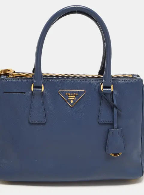 Prada Galleria Medium Blue Saffiano Leather Tote