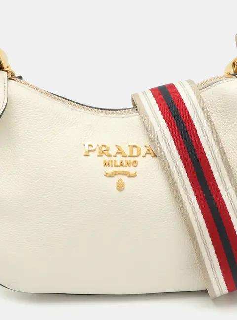 Prada White Leather Shoulder Bag