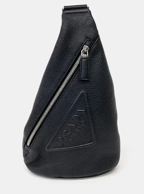 Prada Black Leather Prada Vitello Daino Sling Bag