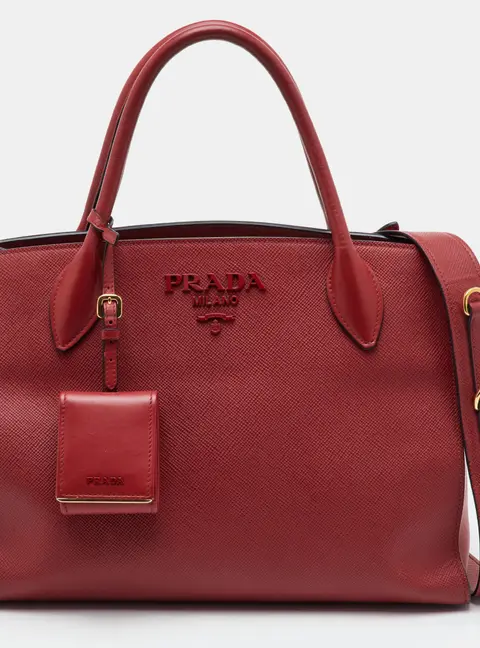 Prada Monochrome Saffiano Medium Saffiano Cuir Leather Tote