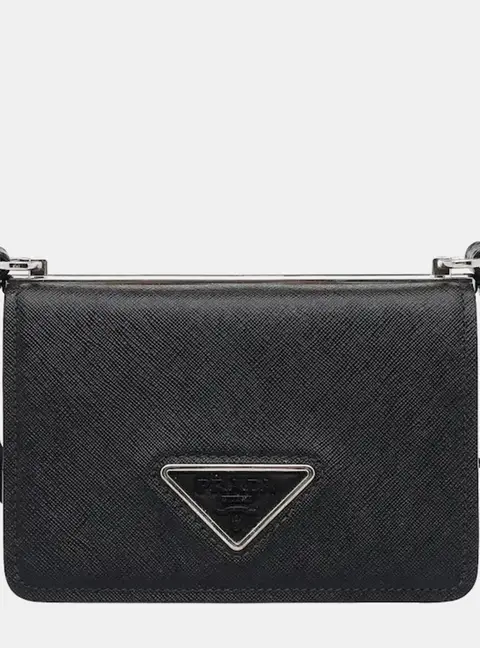 Prada Saffiano Mini Black Saffiano Leather Crossbody Bag