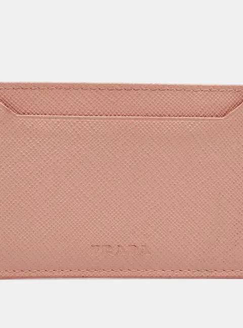 Prada Pink Saffiano Leather Card Holder