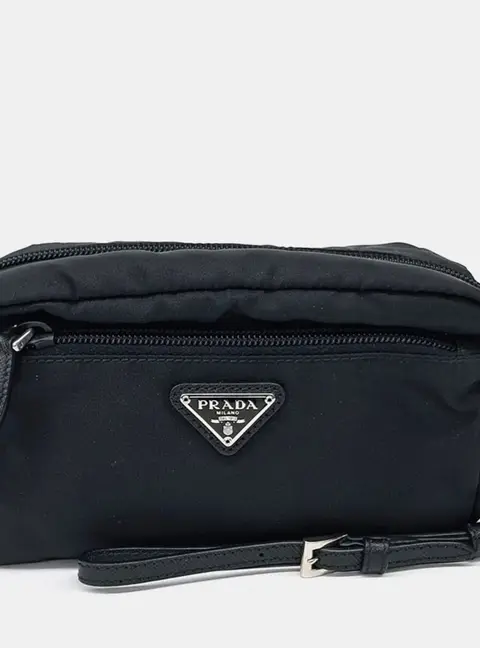 Prada fabric black pouch