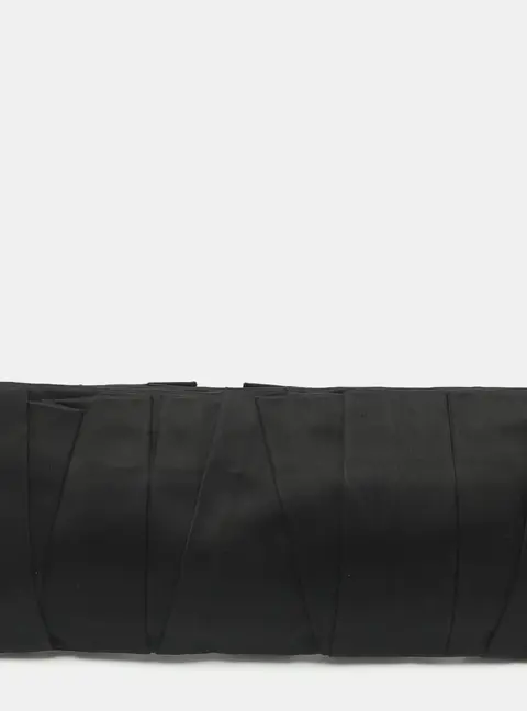 Prada Black Pleated Satin Clutch