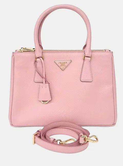 Prada Pink Saffiano Luxe Tote and Shoulder Bag (1BA863)