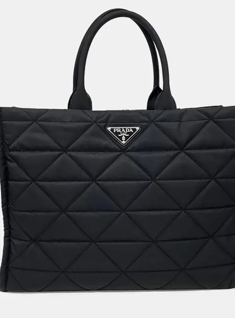 Prada Black Re-Nylon Padded Tote Bag