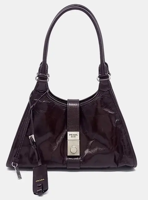 Prada Brown Leather Medium Tote Bag (1BG563)