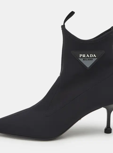 Prada Size 39 Black Neoprene Ankle Length Boots
