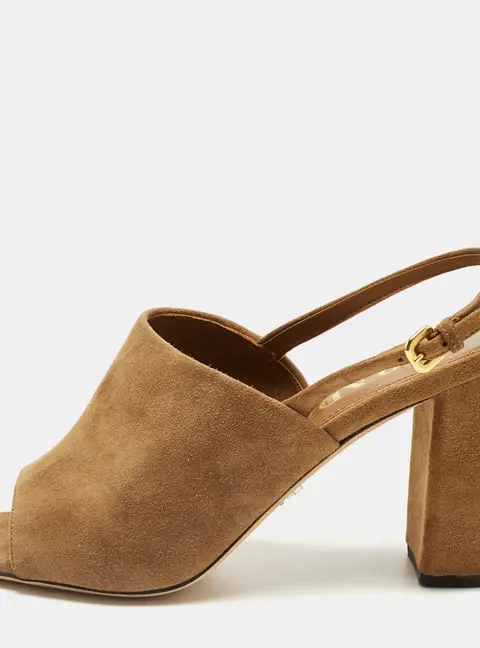 Prada Size 36 Brown Suede Slingback Pumps