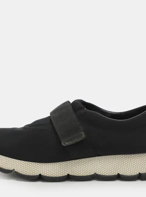 Prada Size 36.5 Black Neoprene Velcro Sneakers