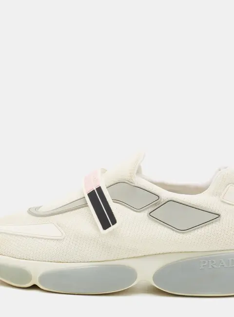 Prada Cloudbust Size 39 White Fabric Low Top Sneakers