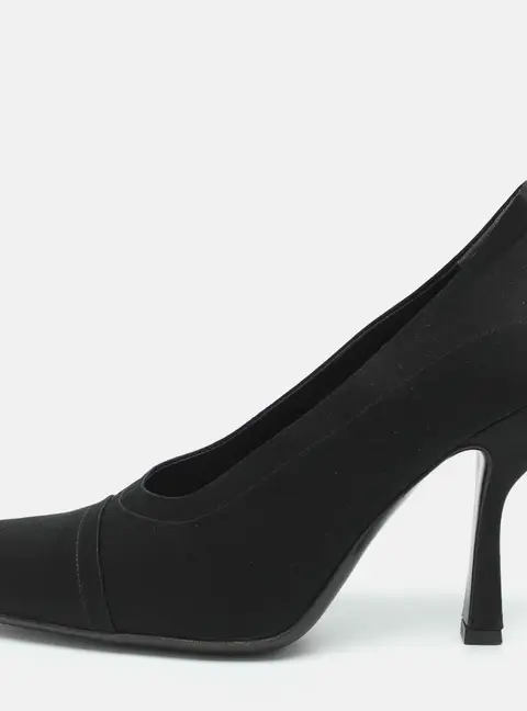 Prada Size 36.5 Black Satin Pumps