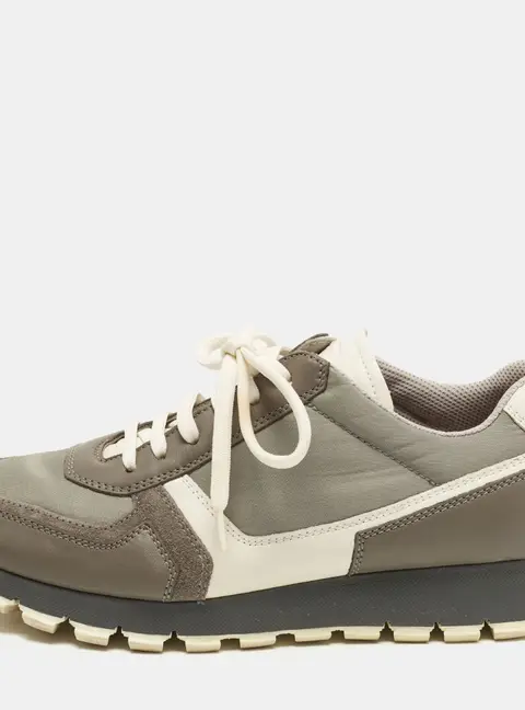 Prada Sport Size 36.5 Grey/White Leather and Nylon Lace Up Sneakers