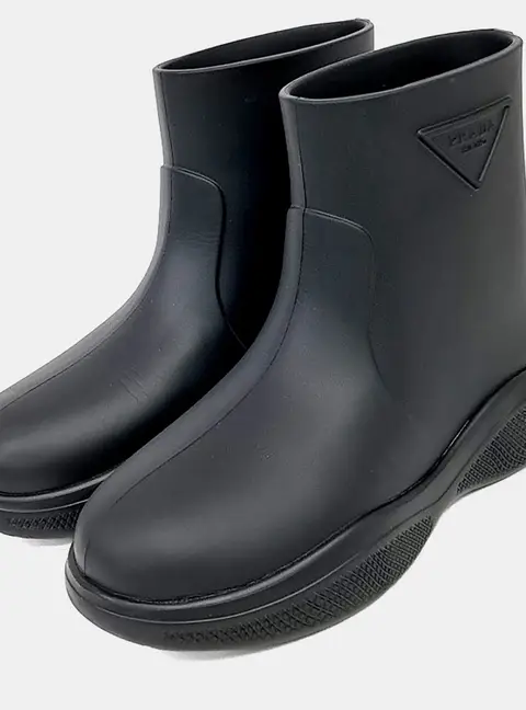 Prada Black Rubber Rain Boots EU 35