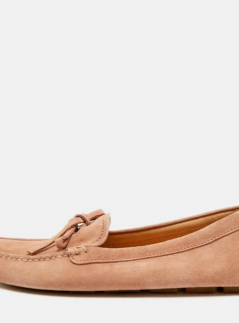 Prada Size 38.5 Beige Suede Driver Loafers
