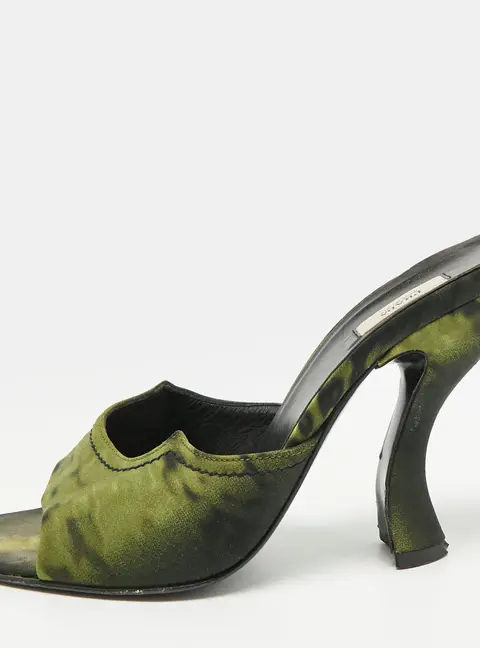 Prada Vintage Size 39 Two Tone Fabric Slide Sandals