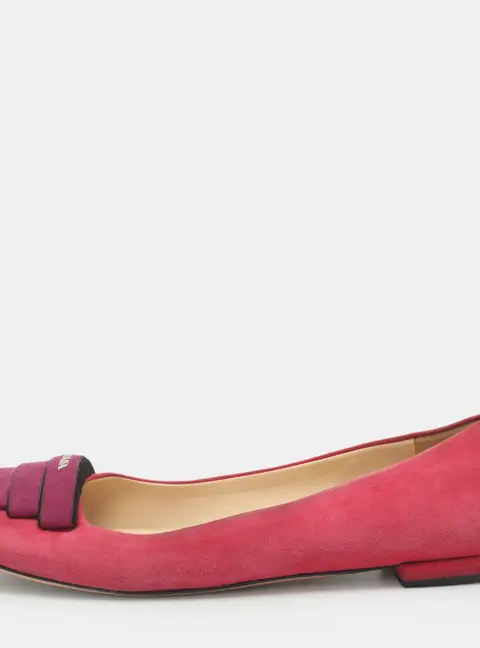 Prada Embellished Size 38.5 Pink Suede Ballet Flats