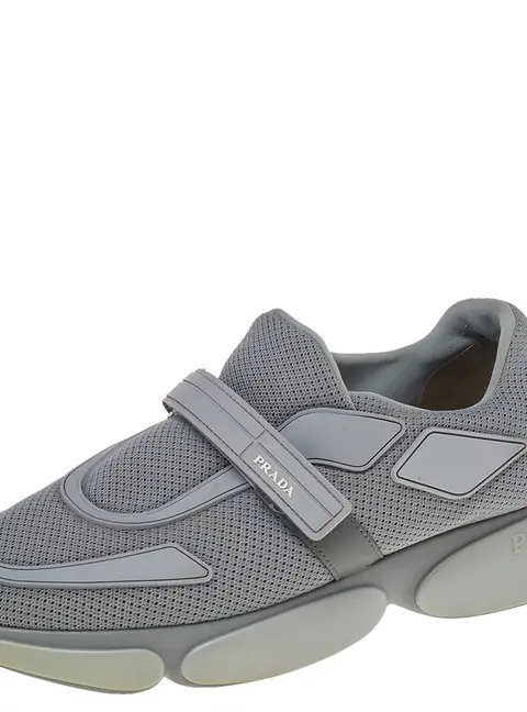 Prada Cloudbust Size 39.5 Grey Leather and Mesh Low Top Sneakers