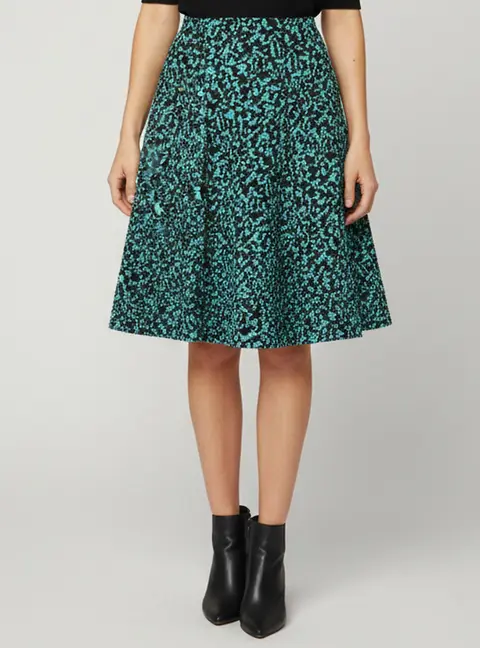 Proenza Schouler Black/Teal Tweed Pleated Skirt M