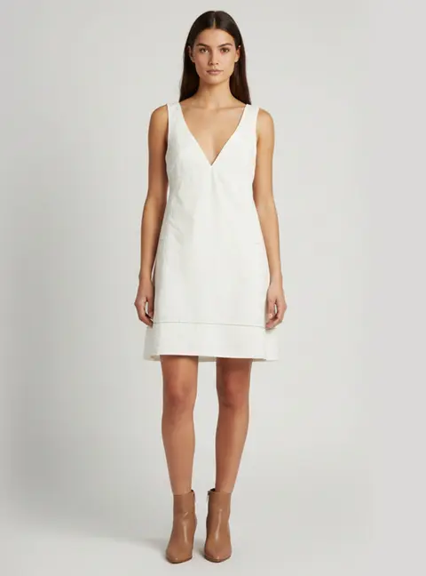 Proenza Schouler White Cotton Blend Sleeveless Short Dress S