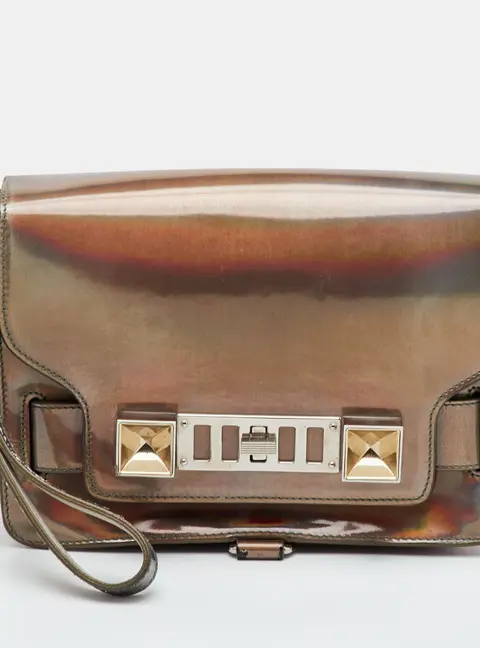 Proenza Schouler PS11 Metallic Holographic Patent Leather Clutch
