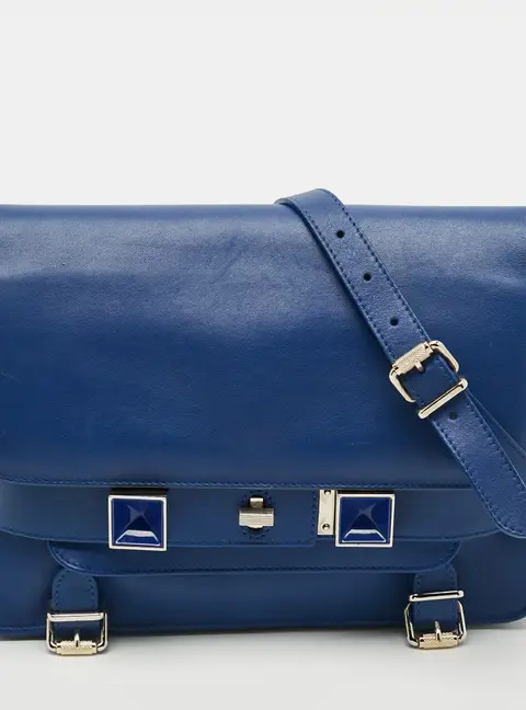 Proenza Schouler Classic PS11 Blue Leather Shoulder Bag